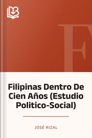 Filipinas Dentro De Cien Años (Estudio Politico-Social) de José Rizal, portada del libro