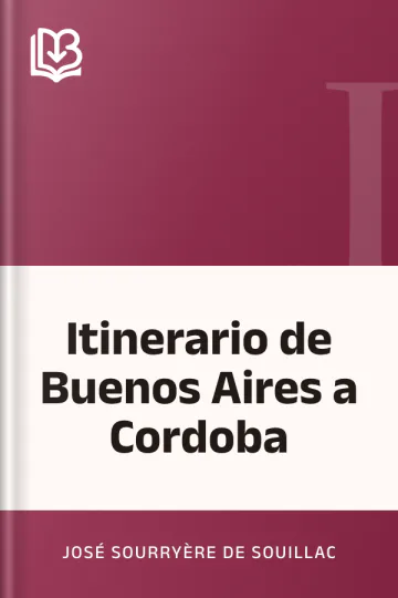 Itinerario de Buenos Aires a Cordoba de José Sourryère de Souillac, portada del libro