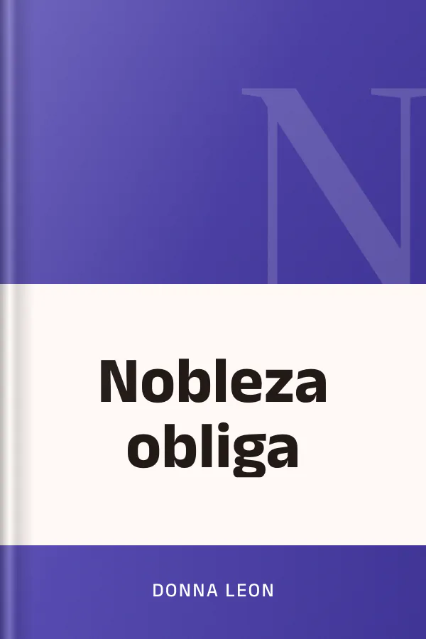 Nobleza obliga de Donna Leon, portada del libro