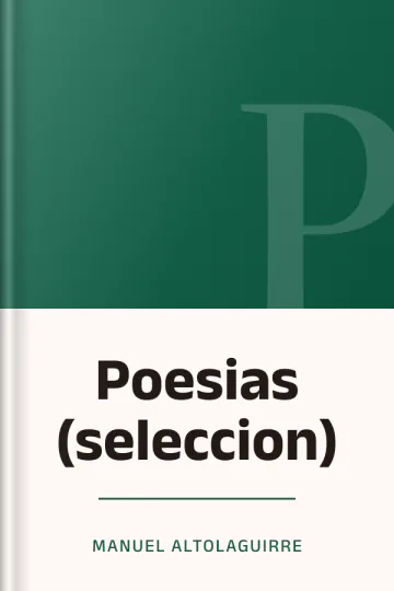 Poesias (seleccion) de Manuel Altolaguirre, portada del libro