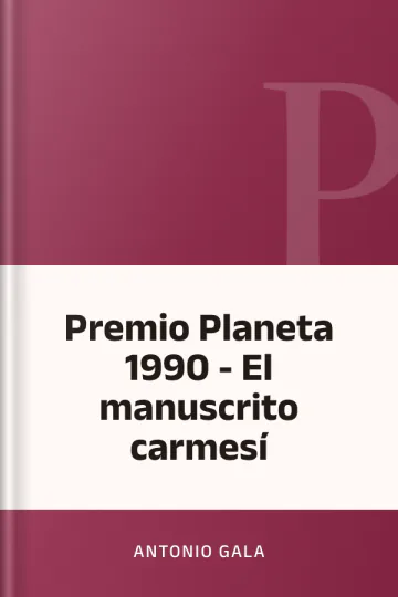 Premio Planeta 1990 - El manuscrito carmesí de Antonio Gala, portada del libro