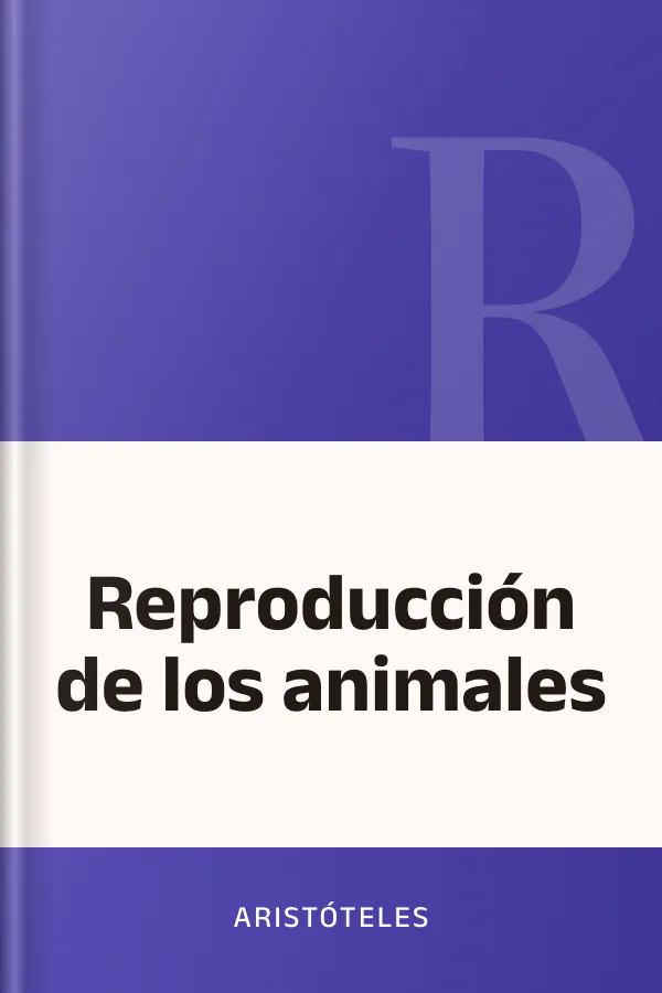 Reproducción de los animales de Aristóteles, portada del libro