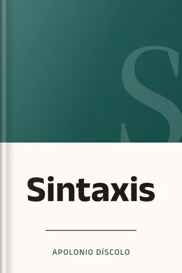 Sintaxis de Apolonio Díscolo, portada del libro