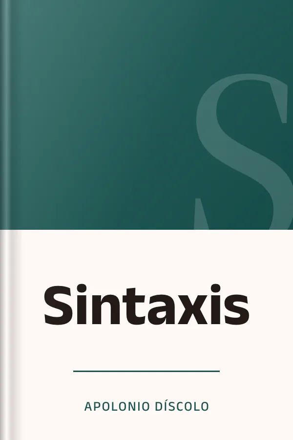 Sintaxis de Apolonio Díscolo, portada del libro