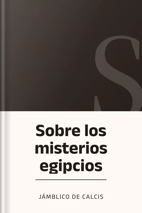 Sobre los misterios egipcios de Jámblico de Calcis, portada del libro