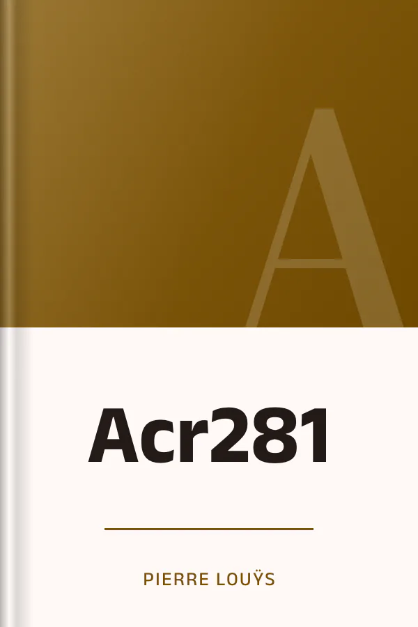 Acr281 de Pierre Louÿs, couverture du livre