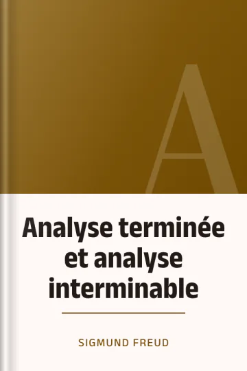 Analyse terminée et analyse interminable de Sigmund Freud, couverture du livre