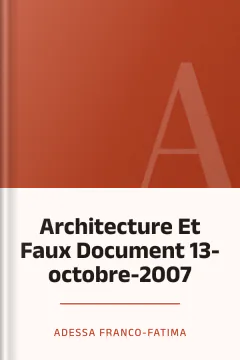 Architecture Et Faux Document 13-octobre-2007 - Adessa Franco-Fatima