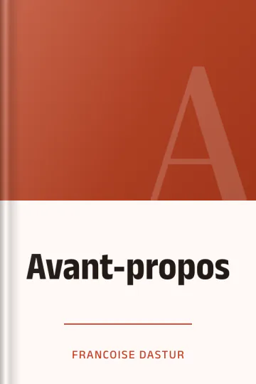 Avant-propos de Francoise Dastur, couverture du livre