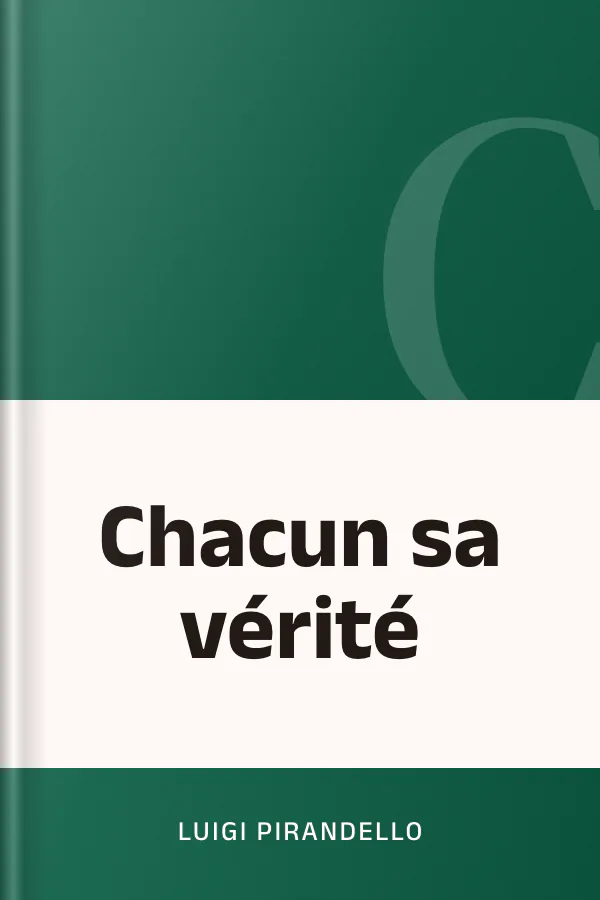 Chacun sa vérité de Luigi Pirandello, couverture du livre