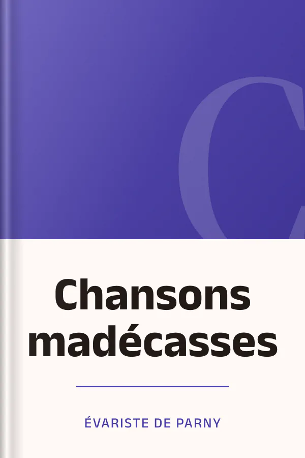 Chansons madécasses d’Évariste de Parny, couverture du livre