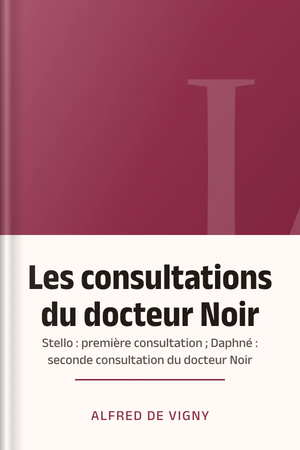 Les consultations du docteur Noir ; Stello : première consultation ; Daphné : seconde consultation du docteur Noir d’Alfred de Vigny, couverture du livre