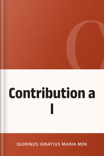 Contribution a l de Quirinus Ignatius Maria Mok, couverture du livre