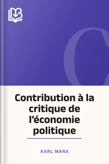 Contribution à la critique de l’économie politique de Karl Marx, couverture du livre