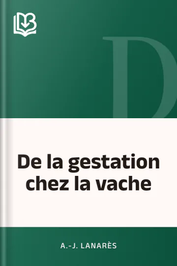 De la gestation chez la vache d’A.-J. Lanarès, couverture du livre