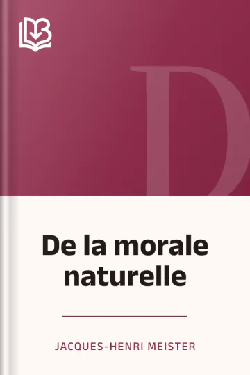 De la morale naturelle de Jacques-Henri Meister, couverture du livre