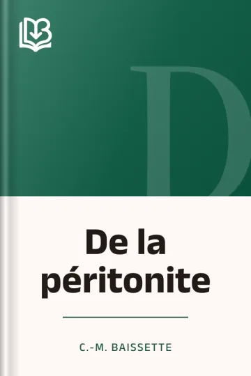De la péritonite de C.-M. Baissette, couverture du livre