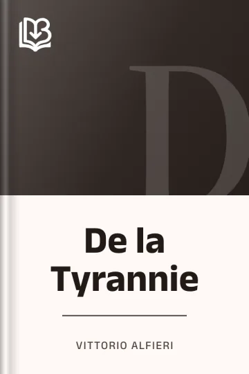 De la Tyrannie de Vittorio Alfieri, couverture du livre