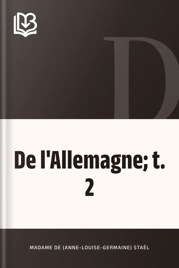 De l'Allemagne; t. 2 de Madame de Staël, couverture du livre