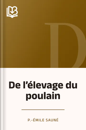 De l’élevage du poulain de P.-Émile Sauné, couverture du livre