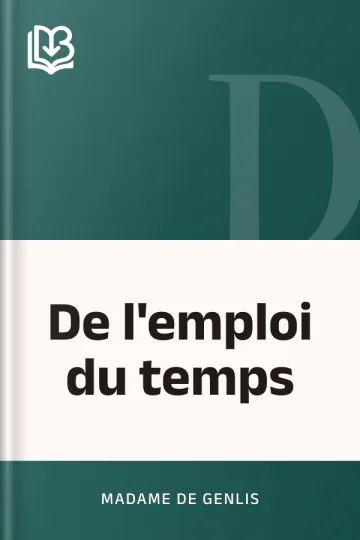 De l'emploi du temps de Madame de Genlis, couverture du livre