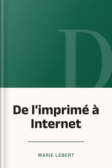 De l'imprimé à Internet de Marie Lebert, couverture du livre