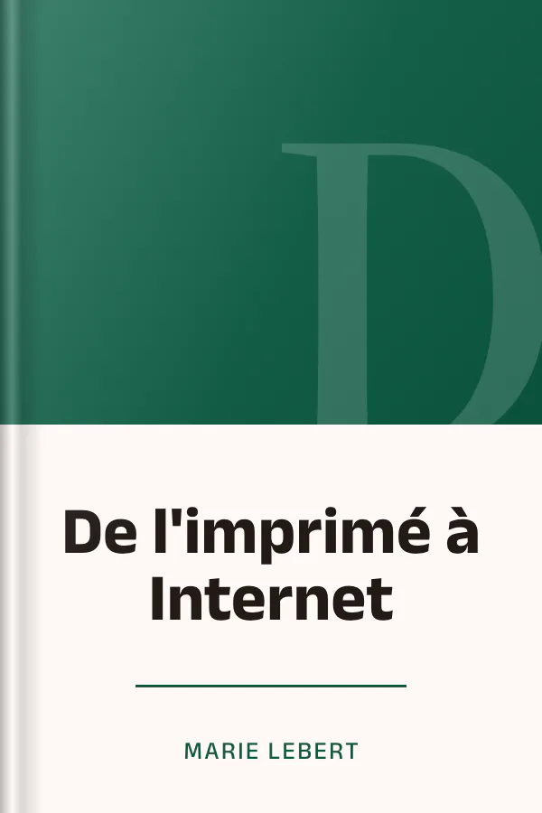 De l'imprimé à Internet de Marie Lebert, couverture du livre