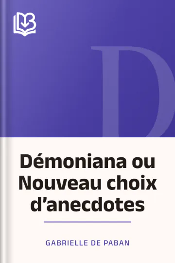 Démoniana ou Nouveau choix d’anecdotes de Gabrielle de Paban, couverture du livre