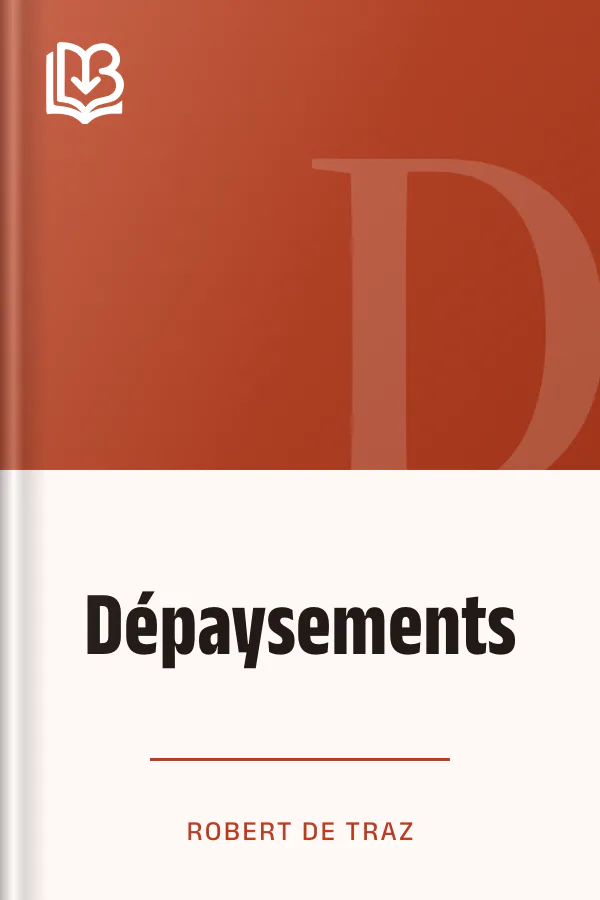 Dépaysements de Robert de Traz, couverture du livre
