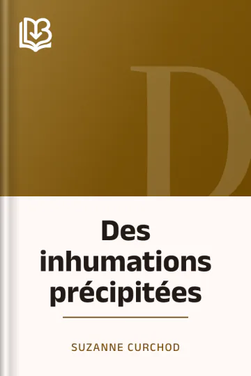 Des inhumations précipitées de Suzanne Curchod, couverture du livre