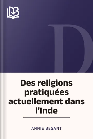 Des religions pratiquées actuellement dans l’Inde d’Annie Besant, couverture du livre