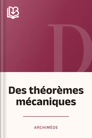 Des théorèmes mécaniques d’Archimède, couverture du livre