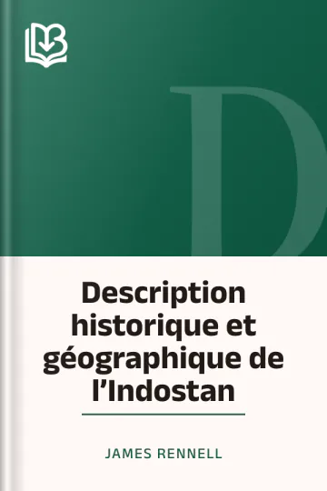 Description historique et géographique de l’Indostan de James Rennell, couverture du livre