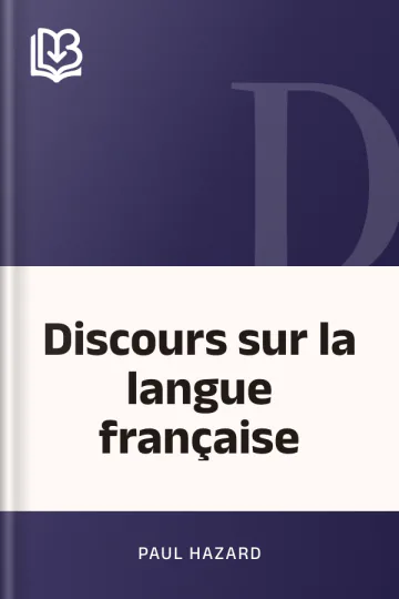 Discours sur la langue française de Paul Hazard, couverture du livre