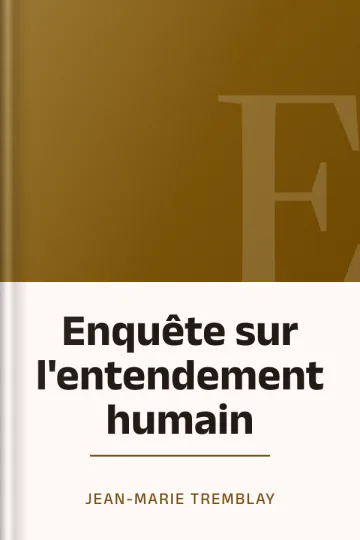 Enquête sur l'entendement humain de Jean-Marie Tremblay, couverture du livre