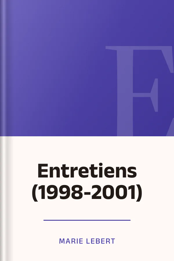 Entretiens (1998-2001) de Marie Lebert, couverture du livre