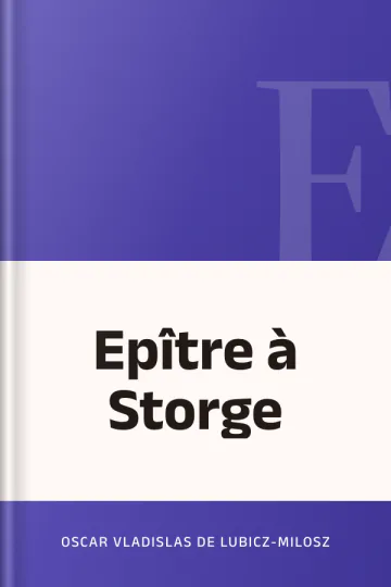 Epître à Storge d’Oscar Vladislas de Lubicz-Milosz, couverture du livre