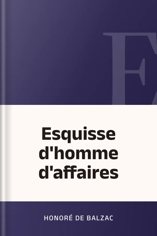 Esquisse d'homme d'affaires d’Honoré de Balzac, couverture du livre