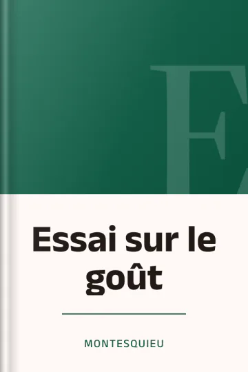 Essai sur le goût de Montesquieu, couverture du livre
