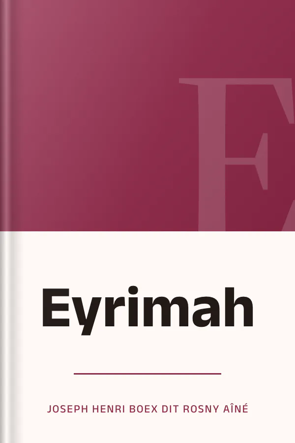 Eyrimah de Joseph Henri Boex dit Rosny Aîné, couverture du livre
