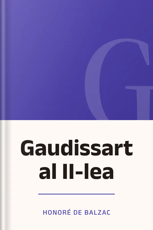 Gaudissart al II-lea d’Honoré de Balzac, couverture du livre