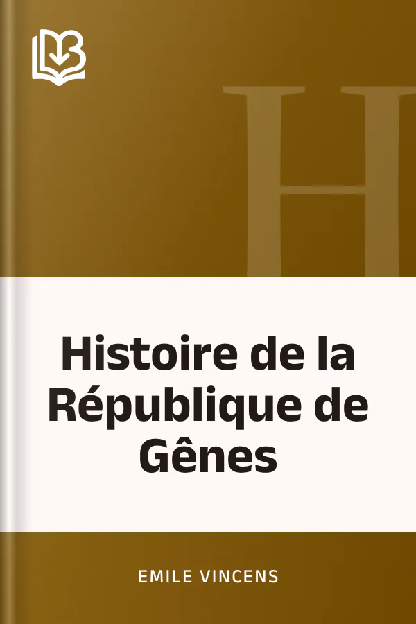 Histoire de la République de Gênes d’Emile Vincens, couverture du livre
