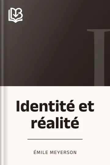 Identité et réalité d’Émile Meyerson, couverture du livre