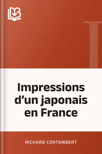 Impressions d’un japonais en France de Richard Cortambert, couverture du livre