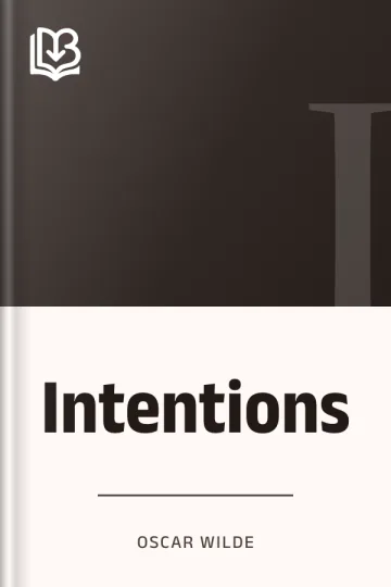 Intentions d’Oscar Wilde, couverture du livre