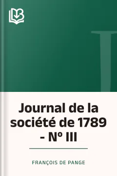 Journal de la société de 1789 - Nº III - François de Pange