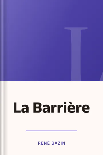 La Barrière de René Bazin, couverture du livre
