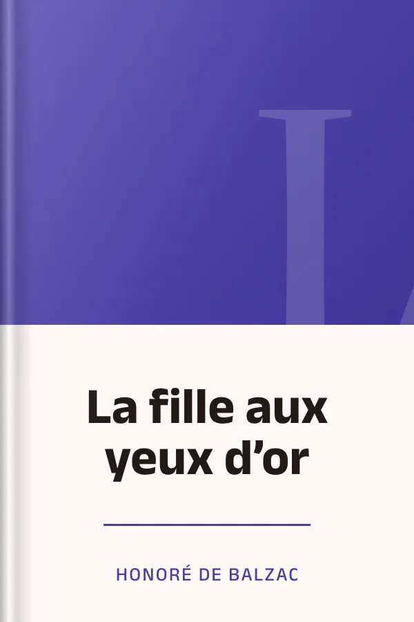 La fille aux yeux d’or d’Honoré de Balzac, couverture du livre