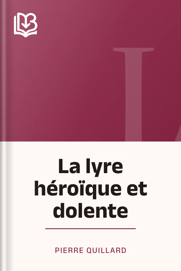 La lyre héroïque et dolente de Pierre Quillard, couverture du livre
