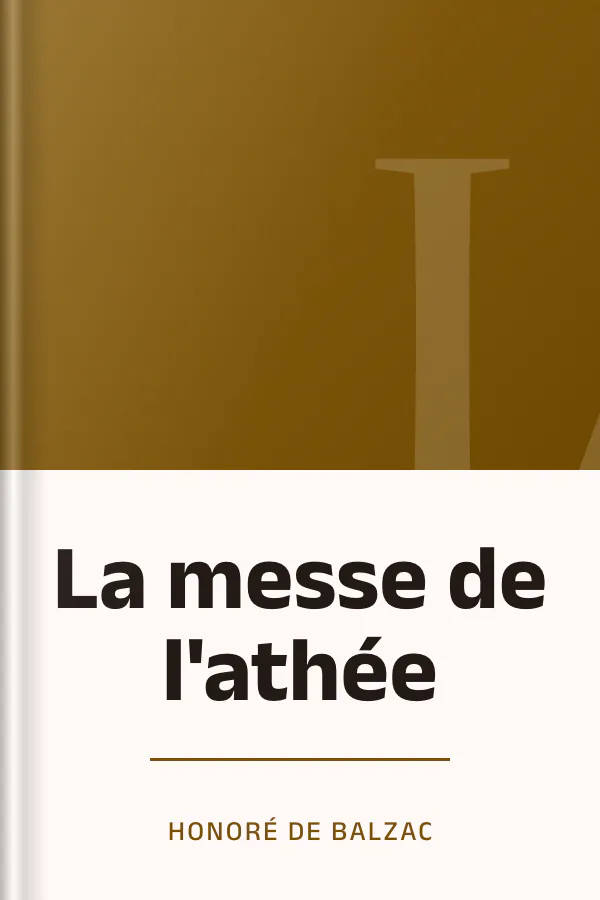 La messe de l'athée d’Honoré de Balzac, couverture du livre